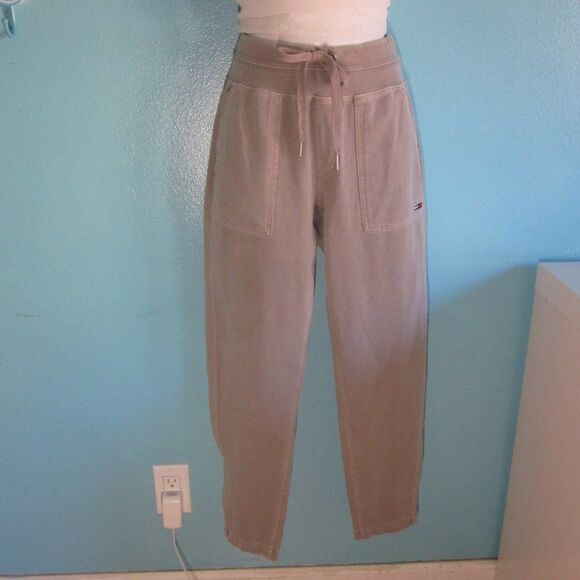 Tommy Jeans Womens Size XS Pull On Gray Cotton Sweatpants Drawstring Waist - Picture 1 of 11
